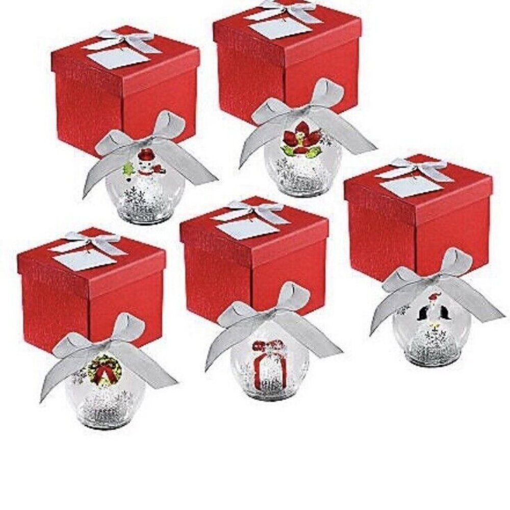 Kringle Express Set Of 5 Illuminate Ornaments With Christmas Icons H200282 -